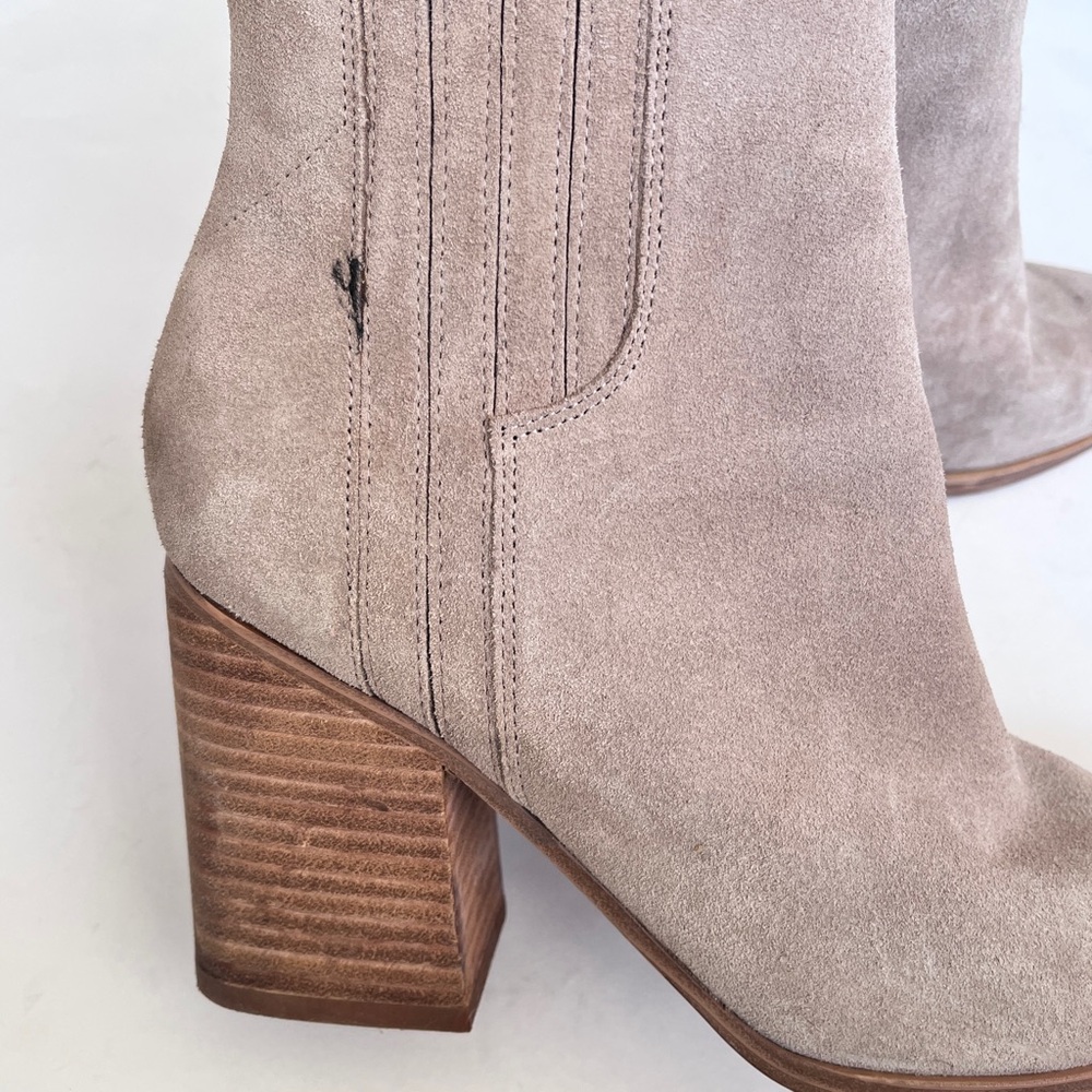 Marc Fisher Suede Tan Ankle Boots Size 9.5 - Picture 4 of 12